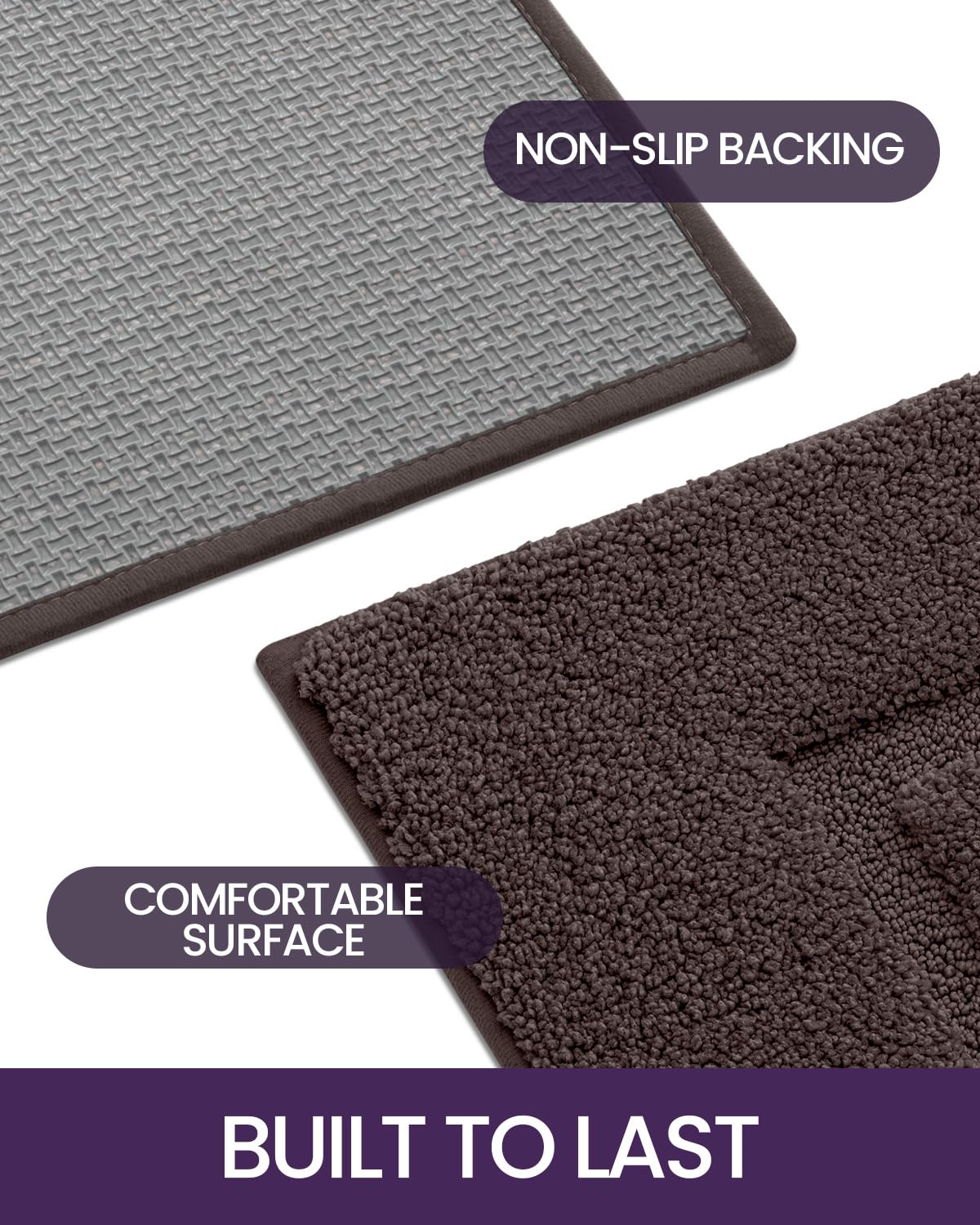 Dexi Bathroom Rug Mat, Ultra Absorbent Soft Bath Rug, Washable Non-Slip Bath Mat For Bathroom Floor, Tub, Shower Room, 43''X24''